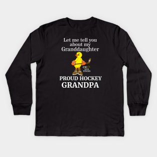 Hockey Granddaughter Proud Grandpa Kids Long Sleeve T-Shirt